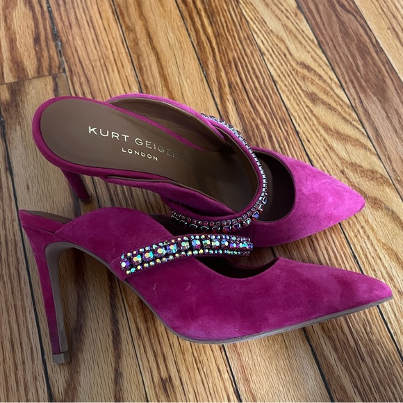 Kurt Geiger Duke Heeled Mule - Pink Suede - Picture 3 of 16